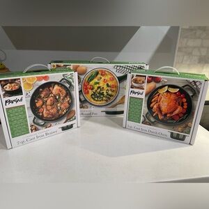 Parini Green Enamel Cast Iron Cookware Trio